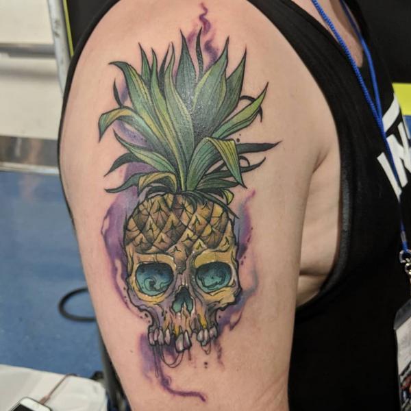 Tropical Rebellion: 15 Pineapple Skull Tattoos