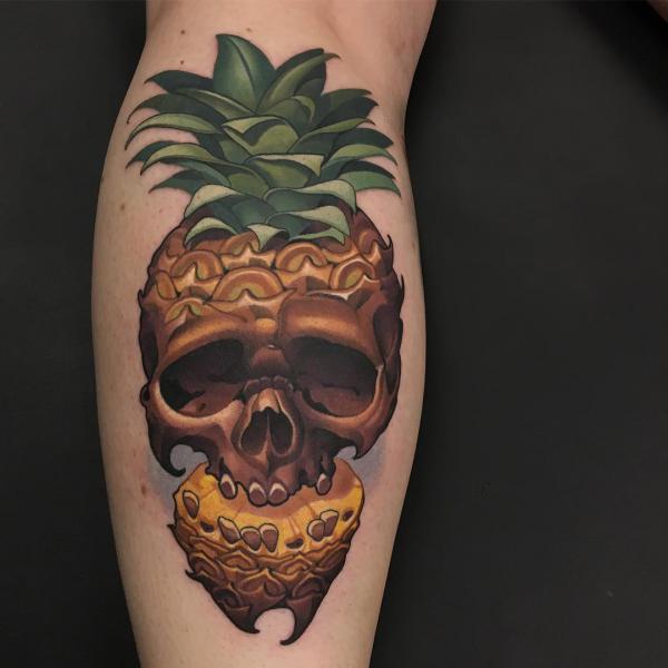 Tropical Rebellion: 15 Pineapple Skull Tattoos