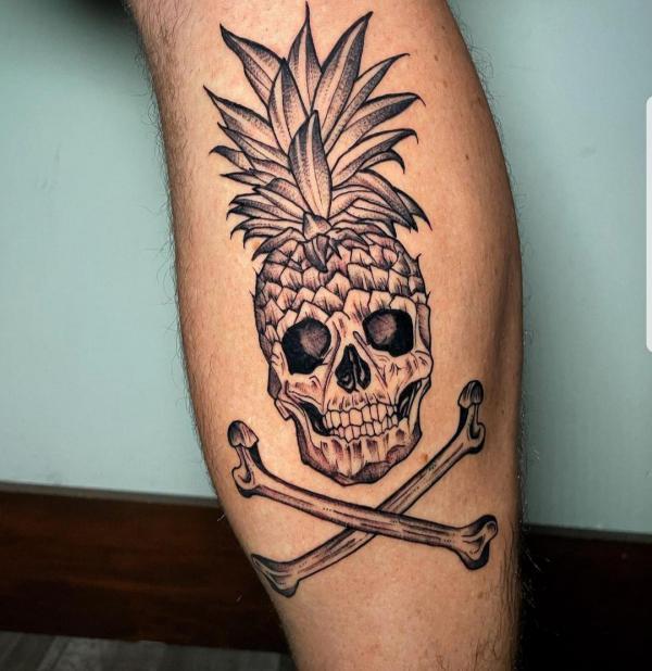 Tropical Rebellion: 15 Pineapple Skull Tattoos