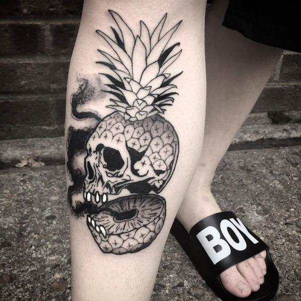 Tropical Rebellion: 15 Pineapple Skull Tattoos