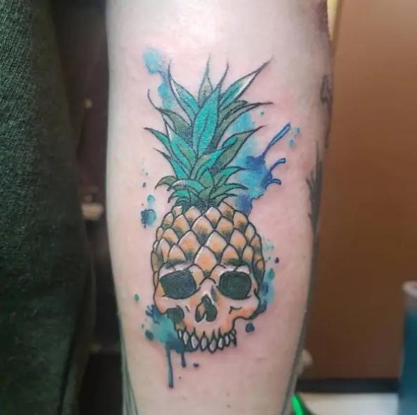 Tropical Rebellion: 15 Pineapple Skull Tattoos