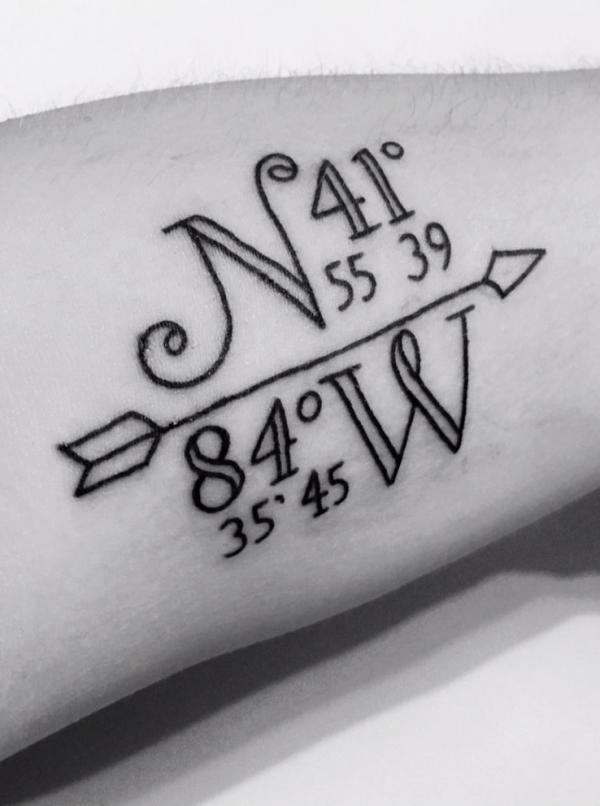 70 Coordinates Tattoo Ideas with Meaning
