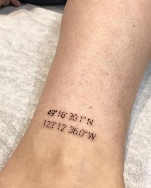 70 Coordinates Tattoo Ideas with Meaning
