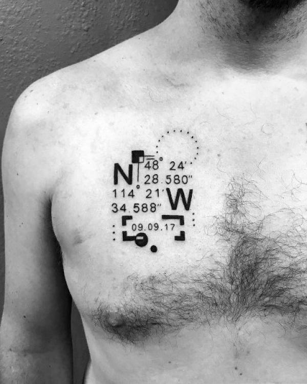 70 Coordinates Tattoo Ideas with Meaning