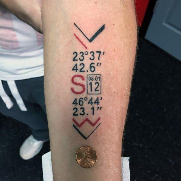 70 Coordinates Tattoo Ideas with Meaning