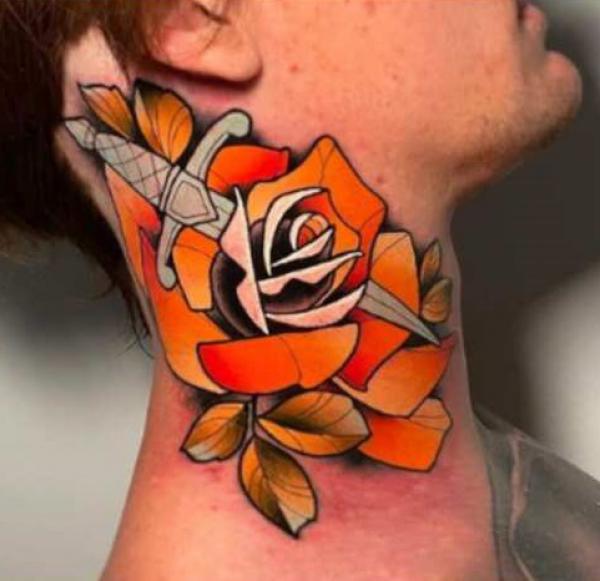 70 Masterful Rose Neck Tattoos and Their Meanings