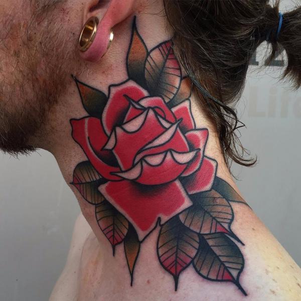 70 Masterful Rose Neck Tattoos and Their Meanings