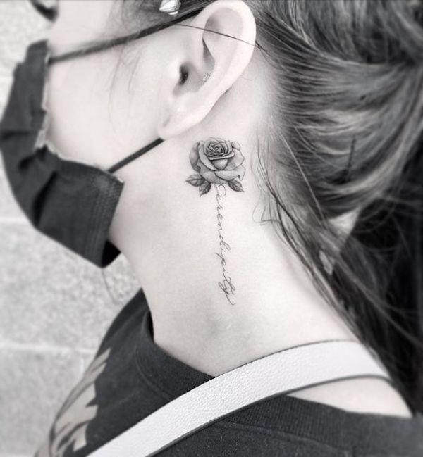 70 Masterful Rose Neck Tattoos and Their Meanings