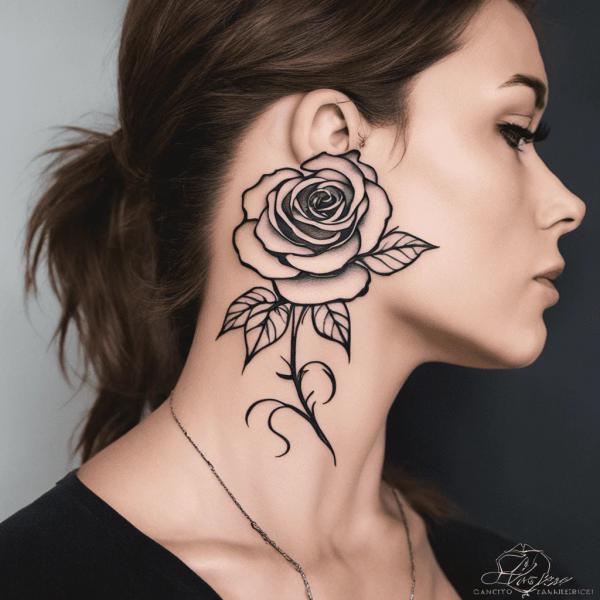 70 Masterful Rose Neck Tattoos and Their Meanings