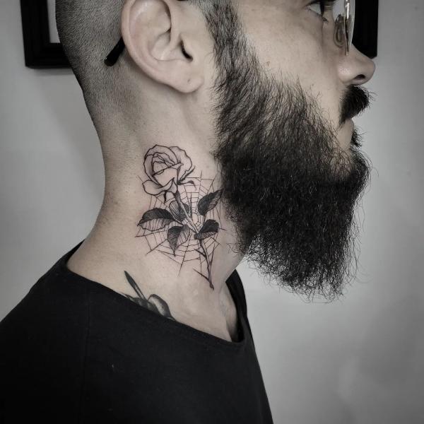 70 Masterful Rose Neck Tattoos and Their Meanings