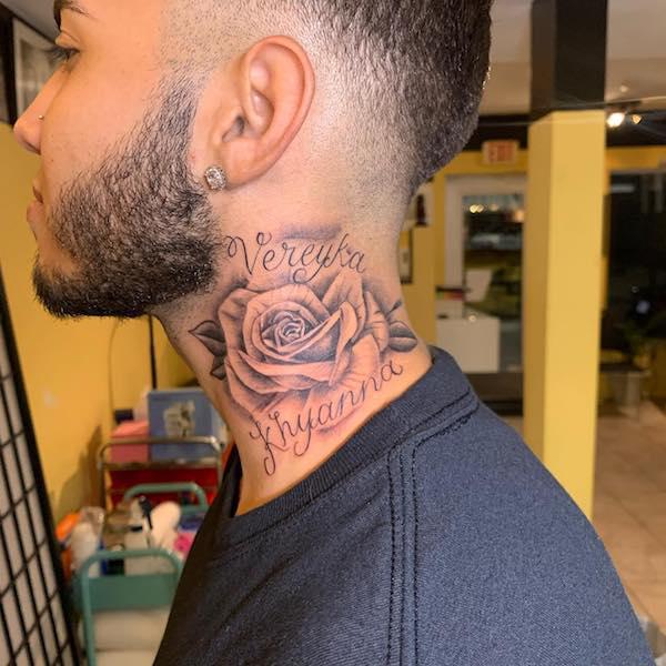 70 Masterful Rose Neck Tattoos and Their Meanings