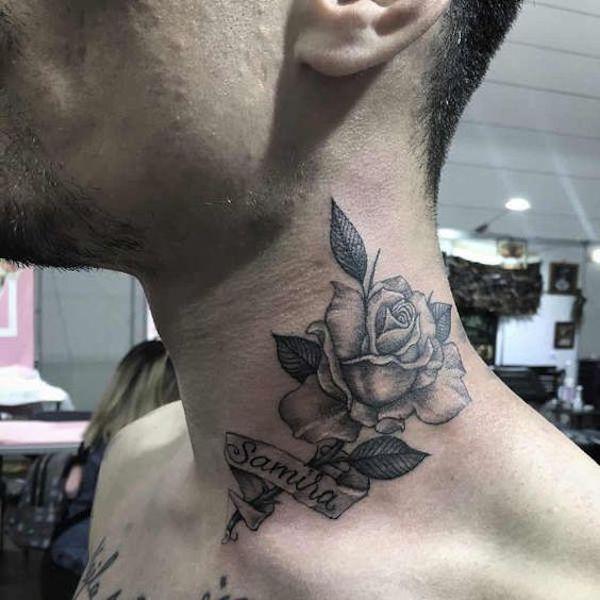 70 Masterful Rose Neck Tattoos and Their Meanings