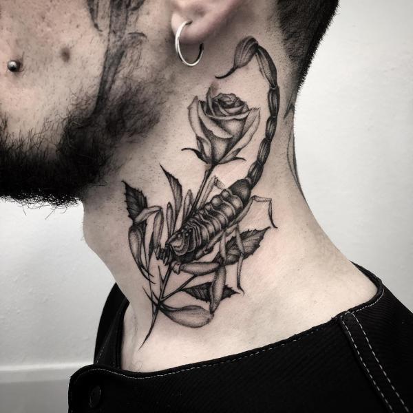 70 Masterful Rose Neck Tattoos and Their Meanings