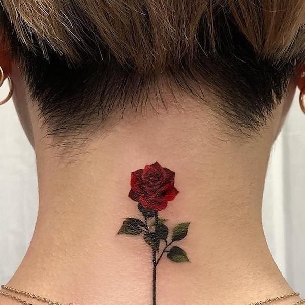70 Masterful Rose Neck Tattoos and Their Meanings