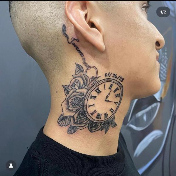 70 Masterful Rose Neck Tattoos and Their Meanings
