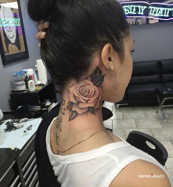 70 Masterful Rose Neck Tattoos and Their Meanings