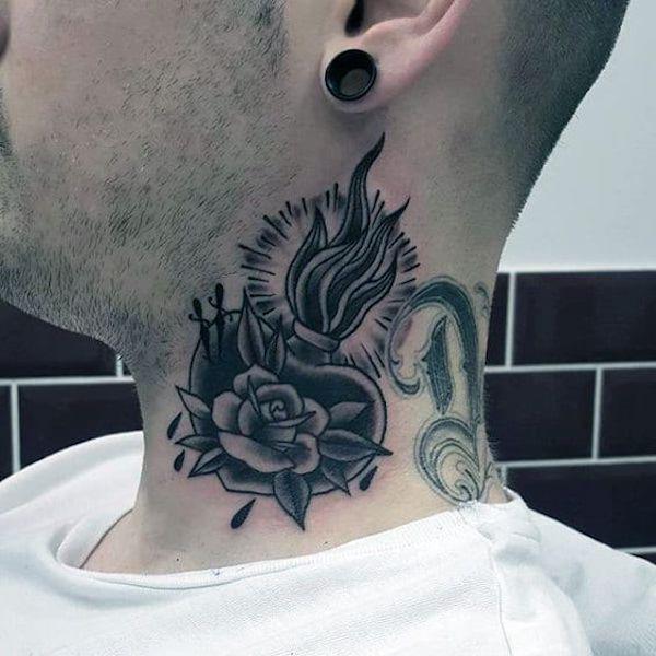 70 Masterful Rose Neck Tattoos and Their Meanings