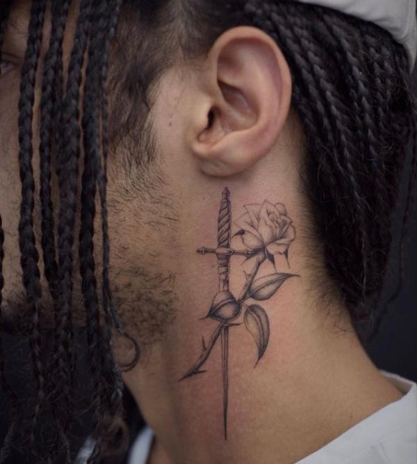 70 Masterful Rose Neck Tattoos and Their Meanings