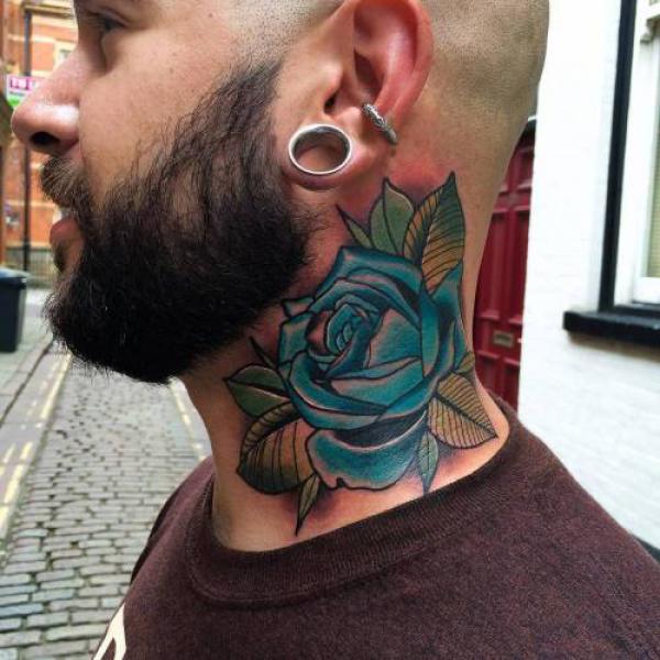 70 Masterful Rose Neck Tattoos and Their Meanings