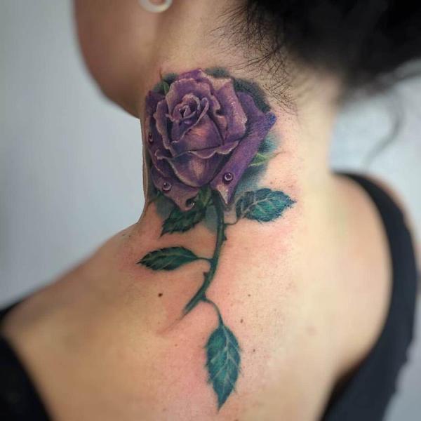 70 Masterful Rose Neck Tattoos and Their Meanings