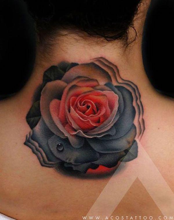 70 Masterful Rose Neck Tattoos and Their Meanings