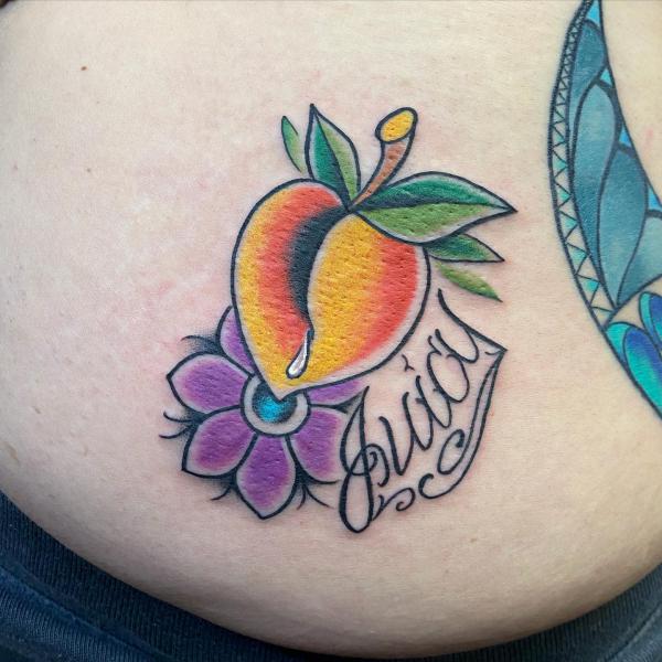 50 Peach Tattoo Designs with Meaning