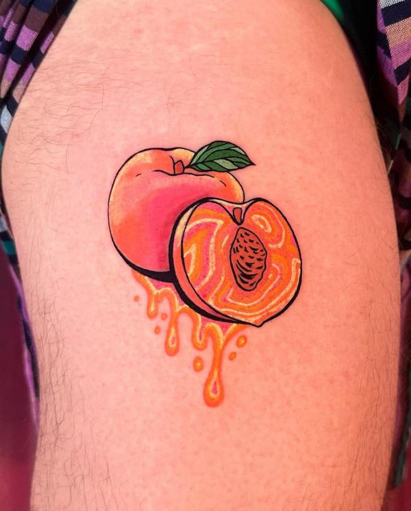 50 Peach Tattoo Designs with Meaning