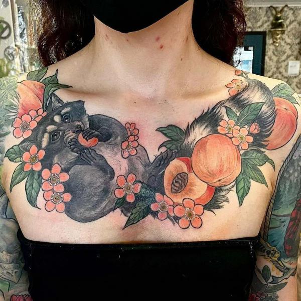 50 Peach Tattoo Designs with Meaning