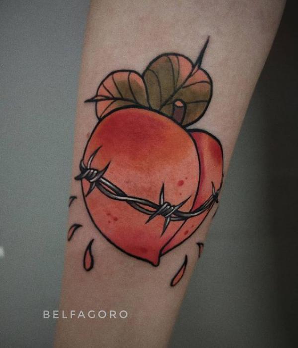 50 Peach Tattoo Designs with Meaning