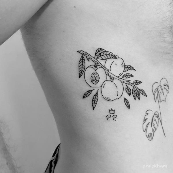 50 Peach Tattoo Designs with Meaning