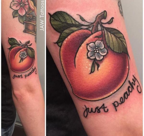 50 Peach Tattoo Designs with Meaning