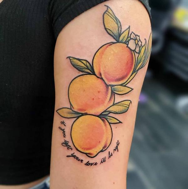50 Peach Tattoo Designs with Meaning