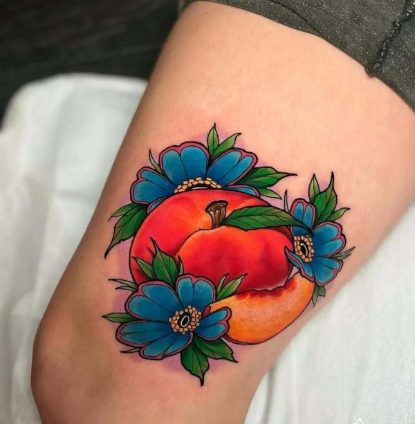 50 Peach Tattoo Designs with Meaning