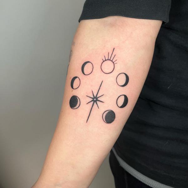 100 Moon Phases Tattoos with Meaning