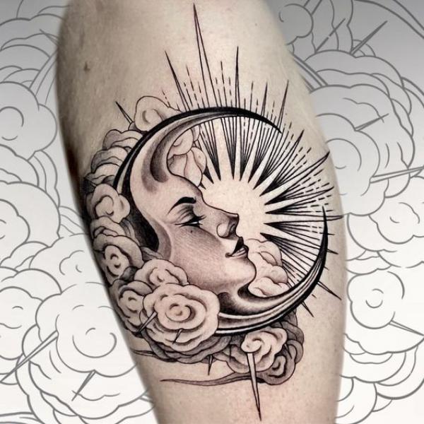 100 Sun and Moon Tattoos with Meaning