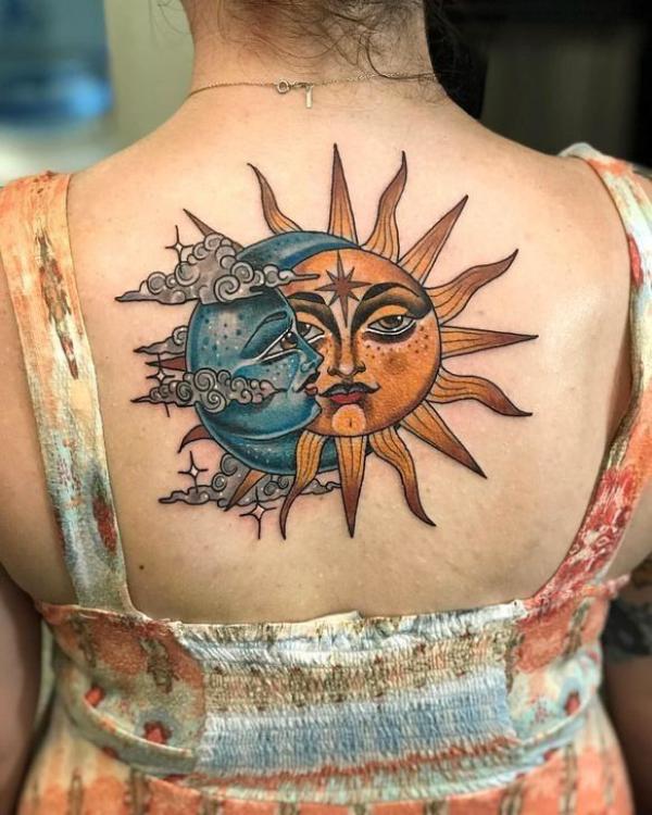 100 Sun and Moon Tattoos with Meaning