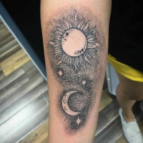 100 Sun and Moon Tattoos with Meaning