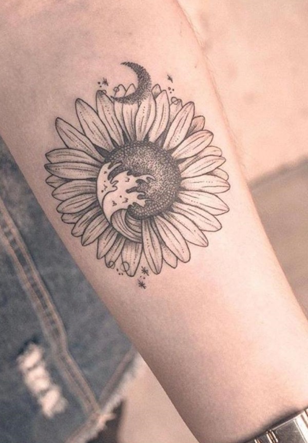 100 Sun and Moon Tattoos with Meaning