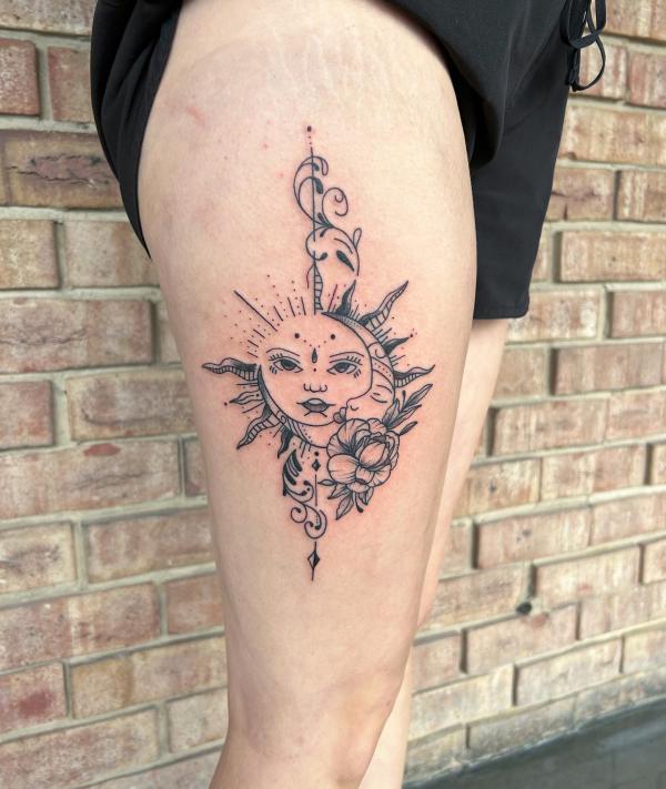 100 Sun and Moon Tattoos with Meaning