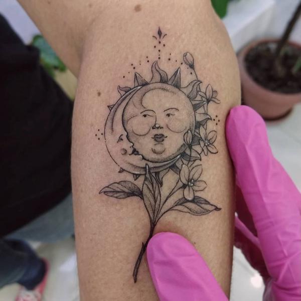 100 Sun and Moon Tattoos with Meaning