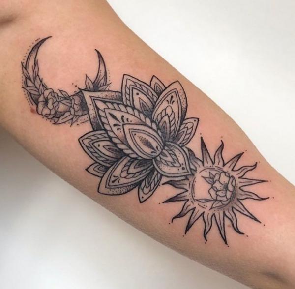 100 Sun and Moon Tattoos with Meaning