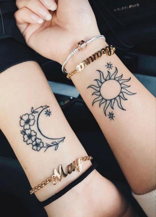 100 Sun and Moon Tattoos with Meaning
