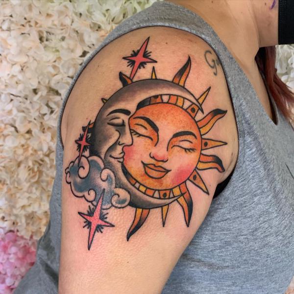100 Sun and Moon Tattoos with Meaning