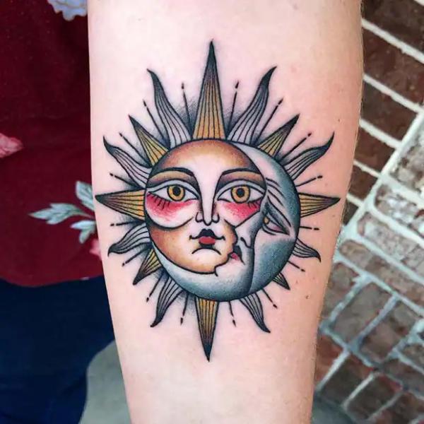 100 Sun and Moon Tattoos with Meaning