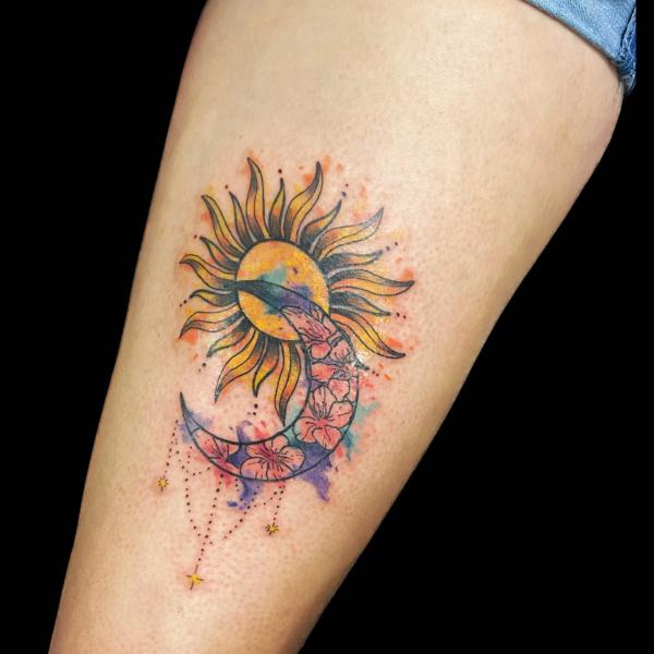 100 Sun and Moon Tattoos with Meaning
