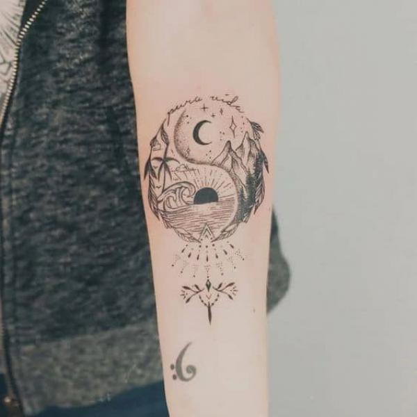 100 Sun and Moon Tattoos with Meaning