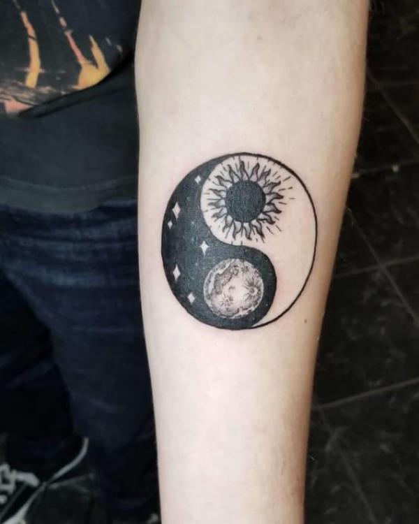 100 Sun and Moon Tattoos with Meaning