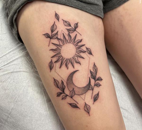 100 Sun and Moon Tattoos with Meaning
