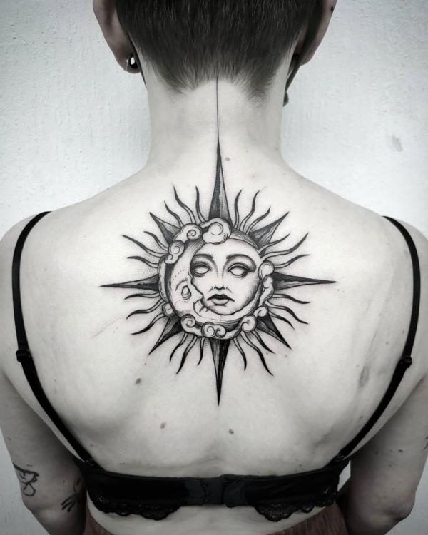 100 Sun and Moon Tattoos with Meaning