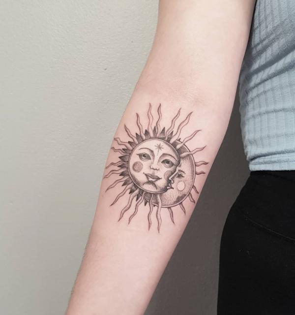 100 Sun and Moon Tattoos with Meaning